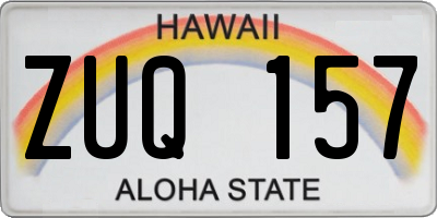HI license plate ZUQ157
