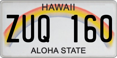 HI license plate ZUQ160