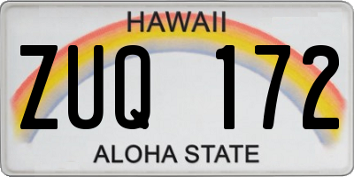 HI license plate ZUQ172