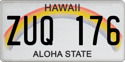HI license plate ZUQ176