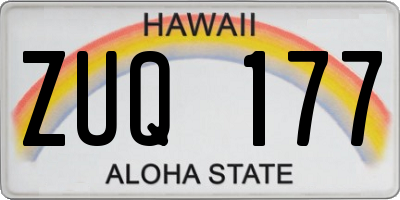 HI license plate ZUQ177