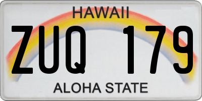 HI license plate ZUQ179