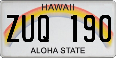 HI license plate ZUQ190