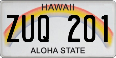 HI license plate ZUQ201