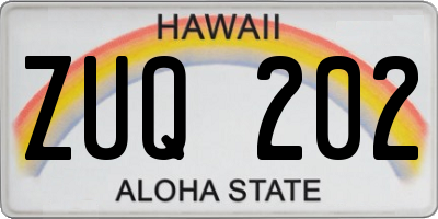 HI license plate ZUQ202