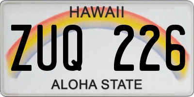 HI license plate ZUQ226