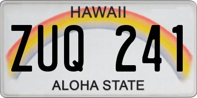 HI license plate ZUQ241