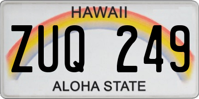 HI license plate ZUQ249