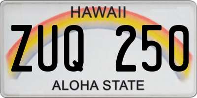 HI license plate ZUQ250