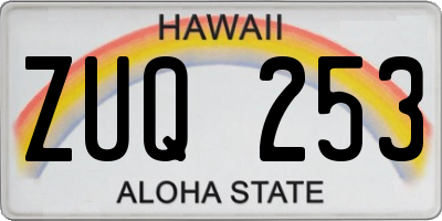 HI license plate ZUQ253