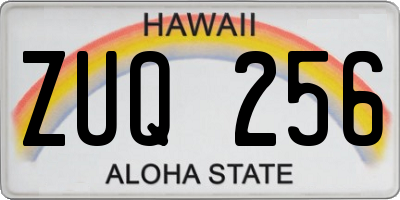 HI license plate ZUQ256
