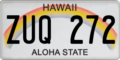 HI license plate ZUQ272