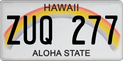 HI license plate ZUQ277