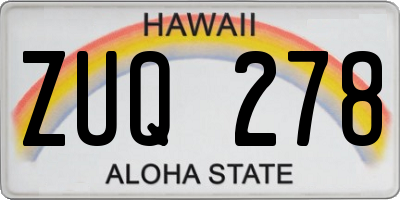 HI license plate ZUQ278