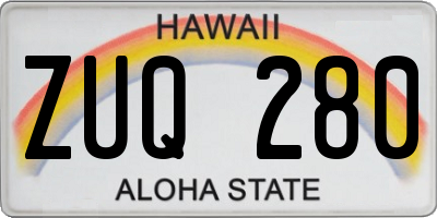 HI license plate ZUQ280