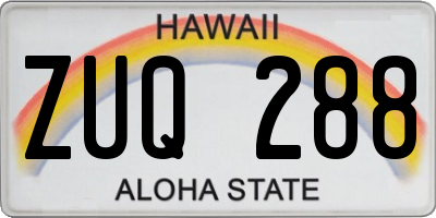 HI license plate ZUQ288