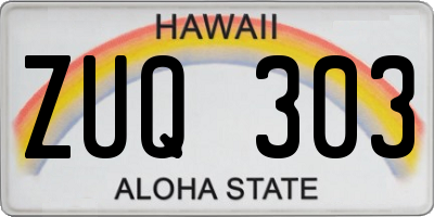 HI license plate ZUQ303