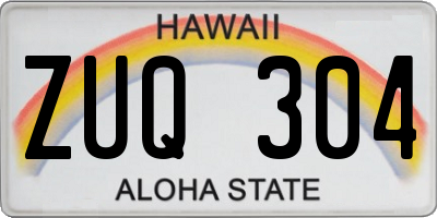 HI license plate ZUQ304