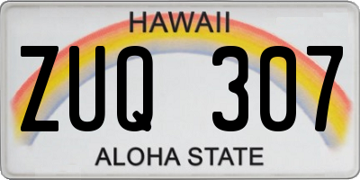 HI license plate ZUQ307