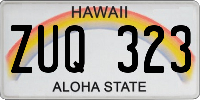 HI license plate ZUQ323