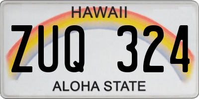 HI license plate ZUQ324