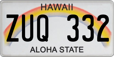 HI license plate ZUQ332