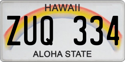 HI license plate ZUQ334