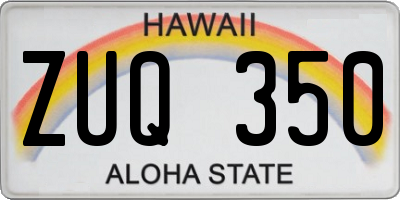 HI license plate ZUQ350