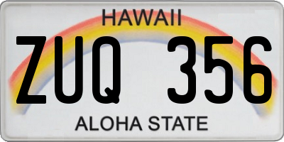 HI license plate ZUQ356