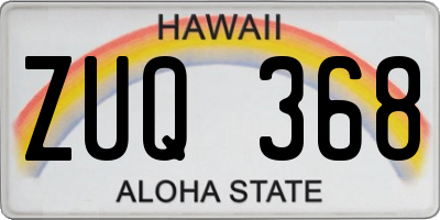 HI license plate ZUQ368