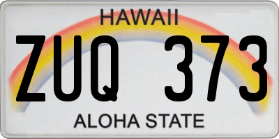 HI license plate ZUQ373