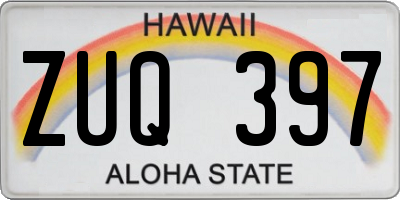 HI license plate ZUQ397