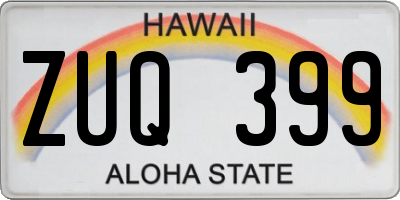 HI license plate ZUQ399
