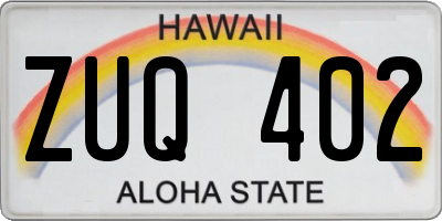 HI license plate ZUQ402