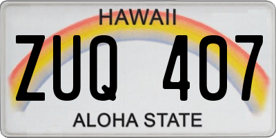 HI license plate ZUQ407
