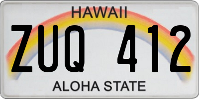 HI license plate ZUQ412