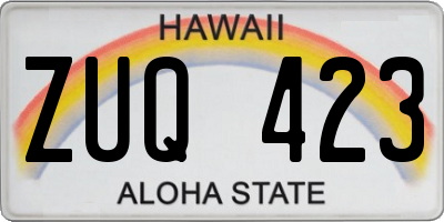HI license plate ZUQ423