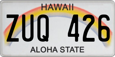 HI license plate ZUQ426