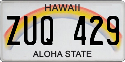 HI license plate ZUQ429