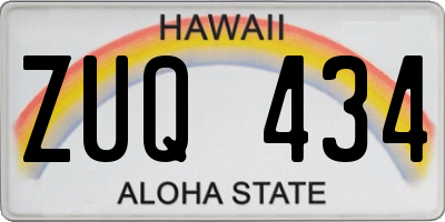 HI license plate ZUQ434