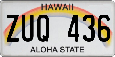 HI license plate ZUQ436