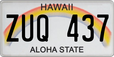 HI license plate ZUQ437