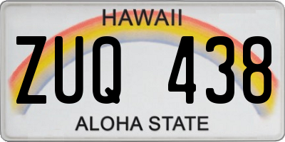 HI license plate ZUQ438