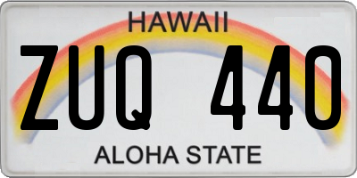 HI license plate ZUQ440