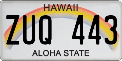 HI license plate ZUQ443