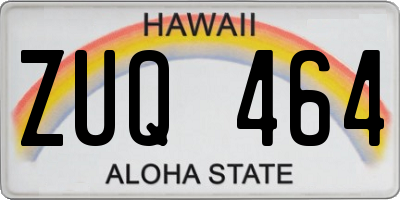 HI license plate ZUQ464