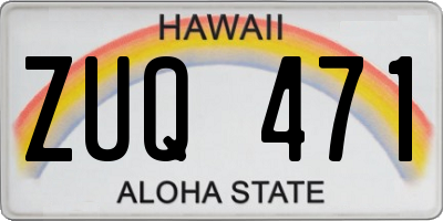 HI license plate ZUQ471