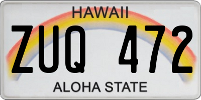 HI license plate ZUQ472