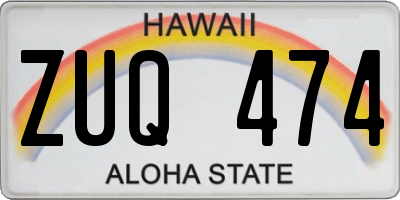 HI license plate ZUQ474