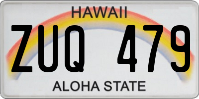 HI license plate ZUQ479